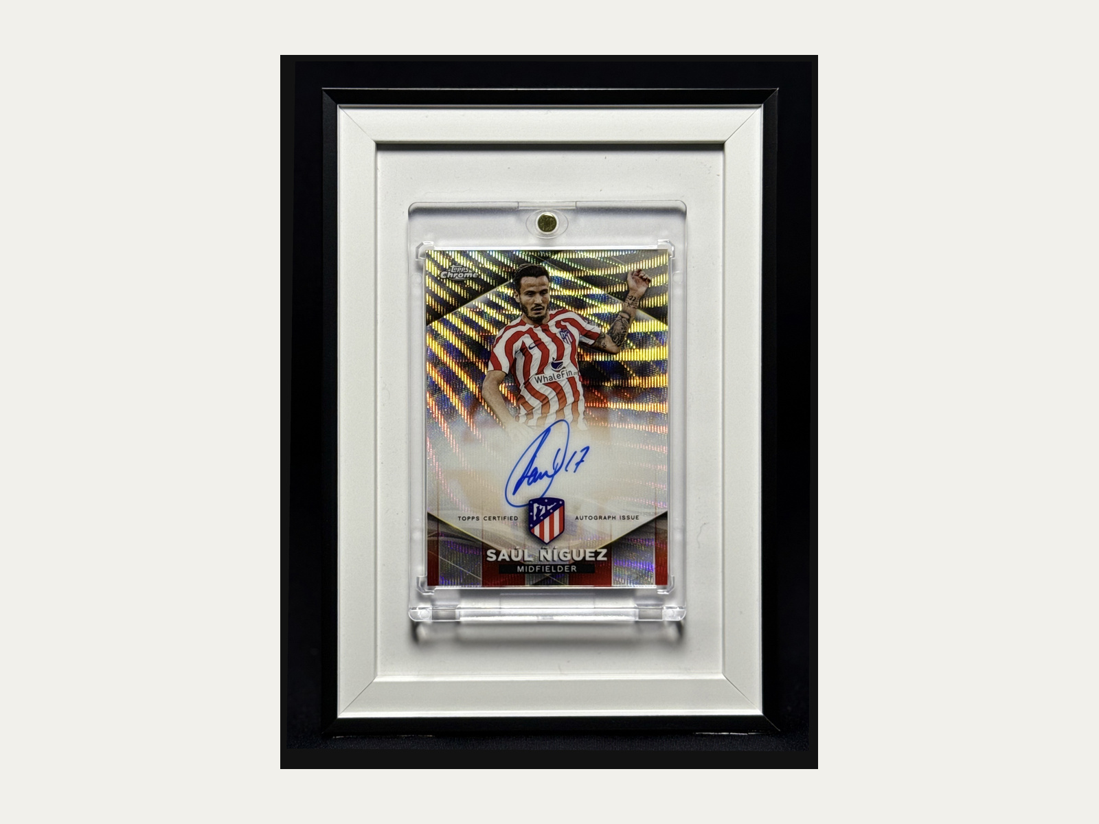 Topps Chrome 2022-23 Saúl Ñíguez Atlético Madrid on card auto numbered 42/49