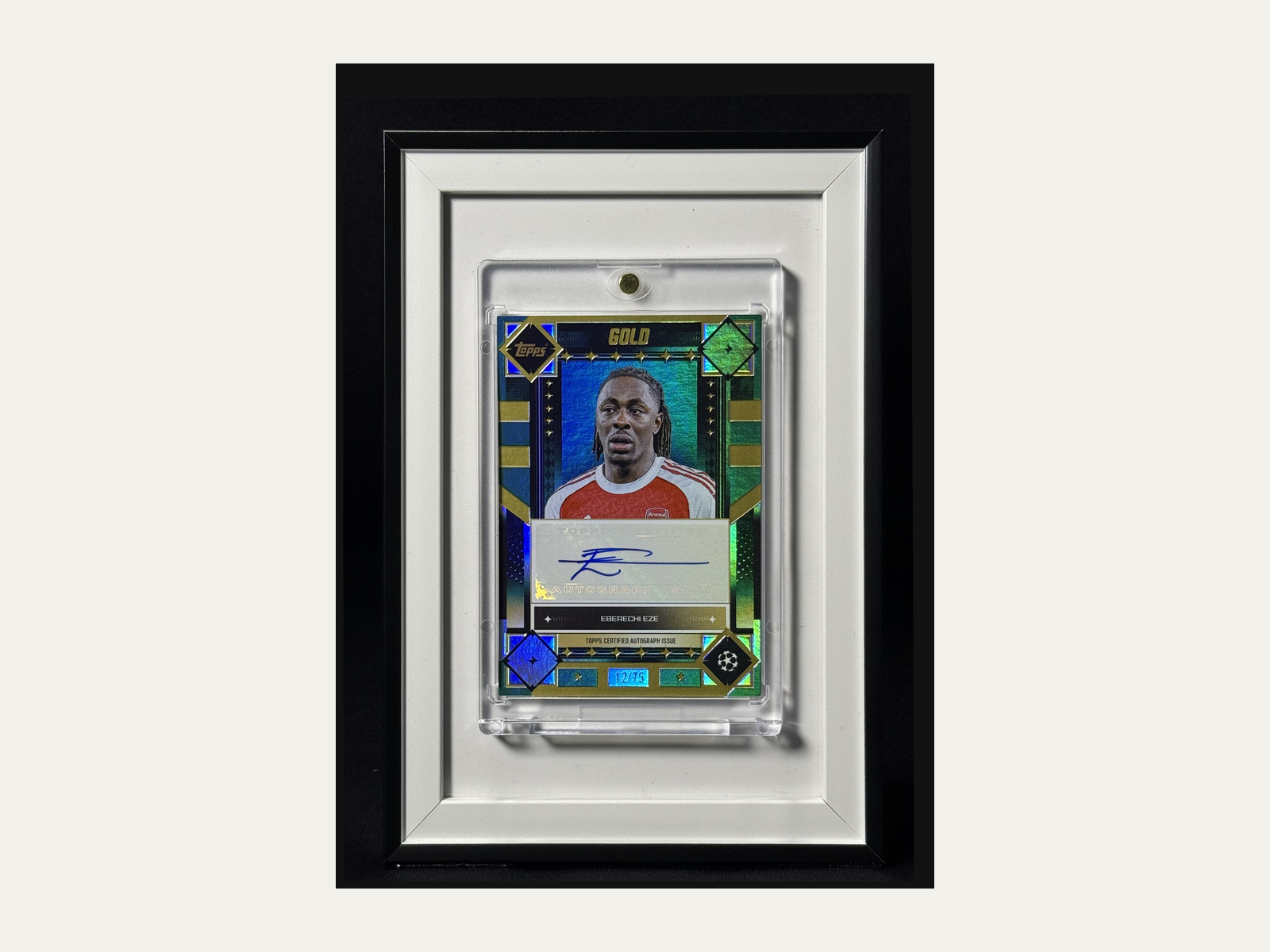 Gold Topps Eberechi Eze 12/75 Arsenal - autógrafo manual