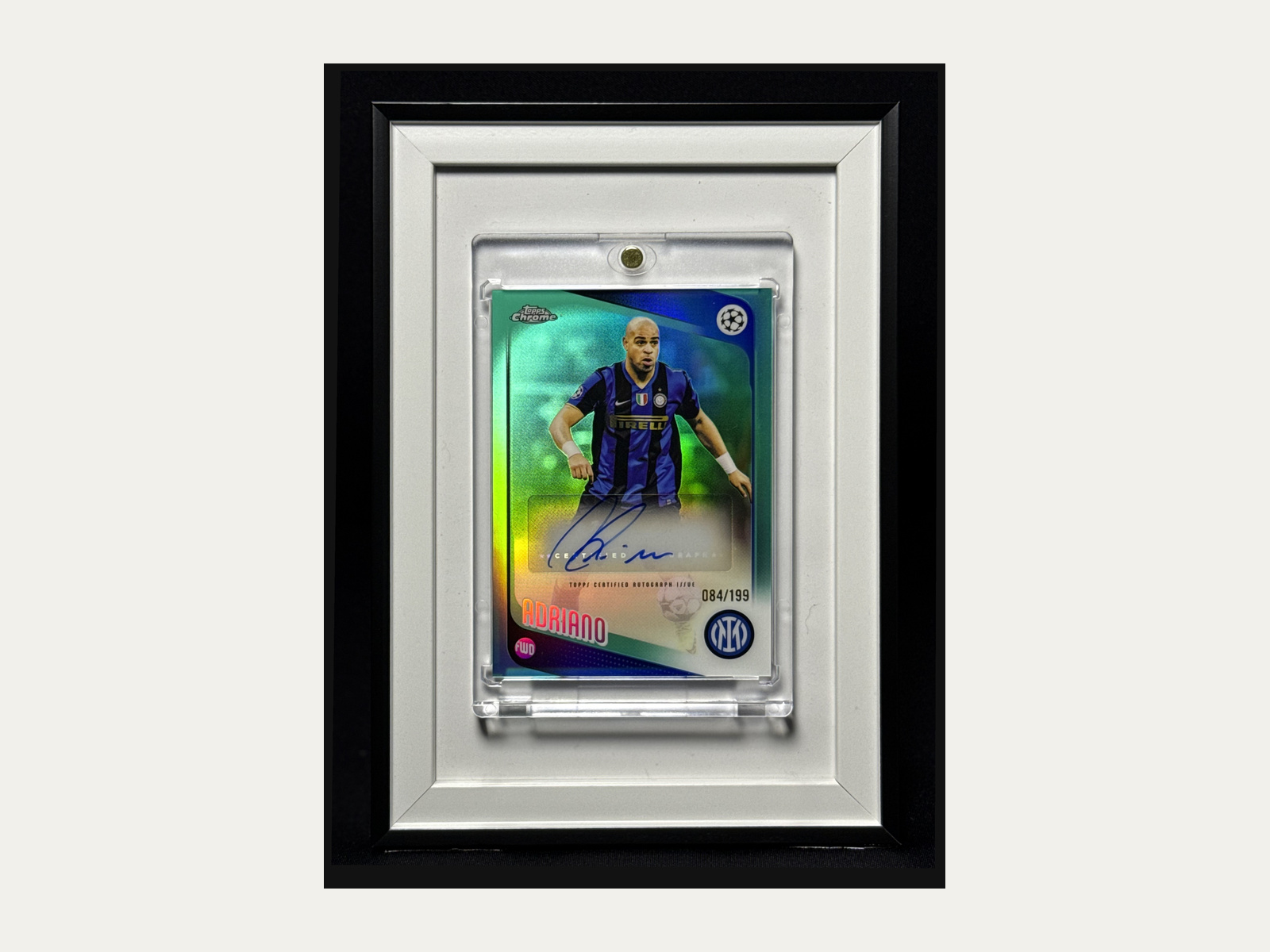 Topps Chrome Adriano 084/199 - autógrafo manual
