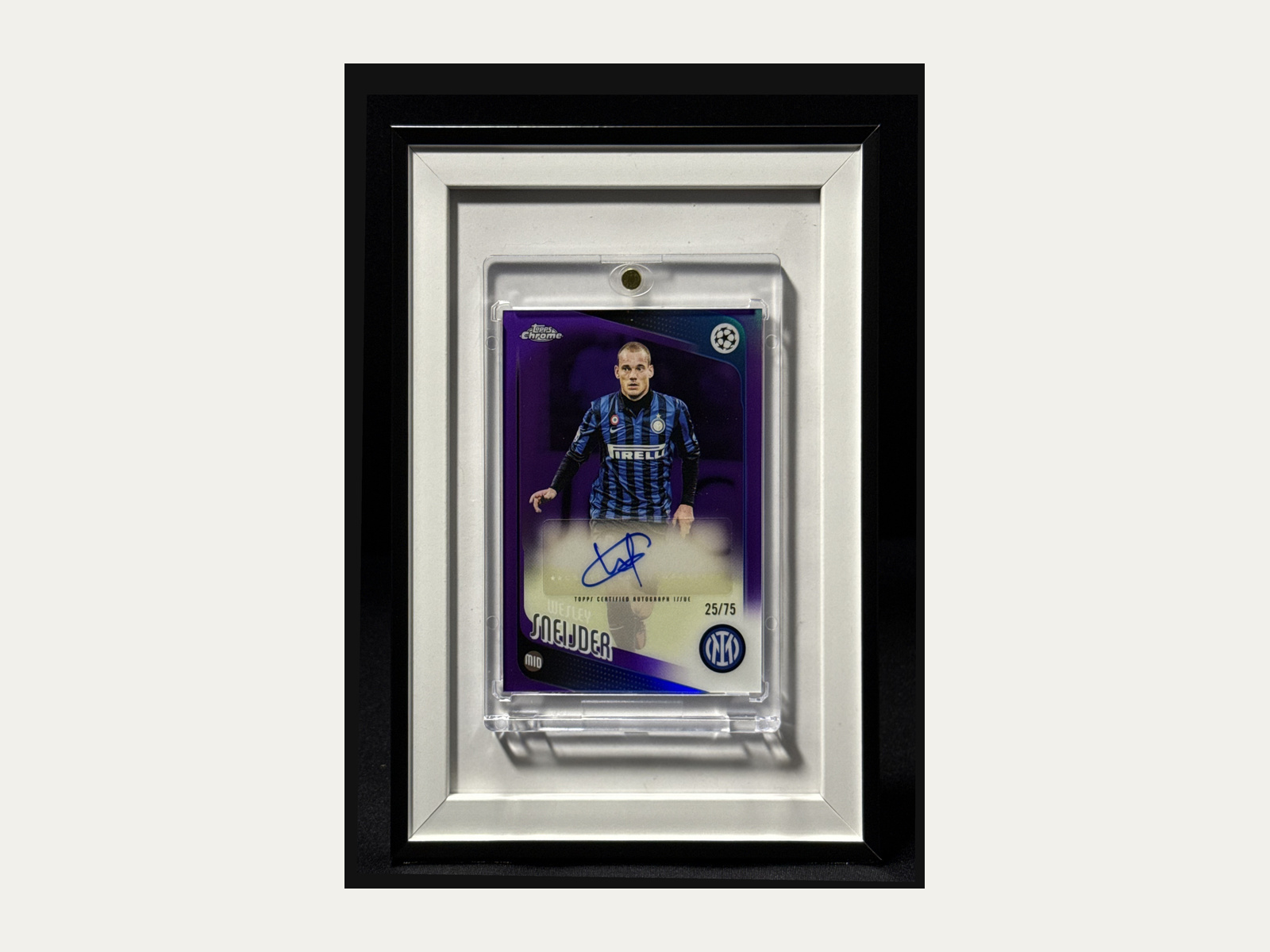 Topps Chrome, Sneijder, 25/75 - autógrafo manual